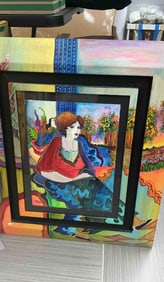 Seated Woman in Colorful Landscape by Patricia Govezensky