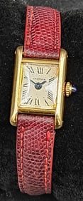 Cartier 18K Gold Tank Watch – Jackie Kennedy Onassis / Kim Kardashian Style