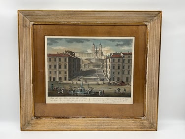 Colored Engraving of the Column of Marcus Aurelius - Pietro Ruga