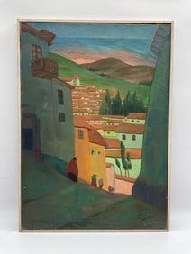 Andean Village Scene by Alejandro Gonzalez Trujillo (Peru, 1900-1985)
