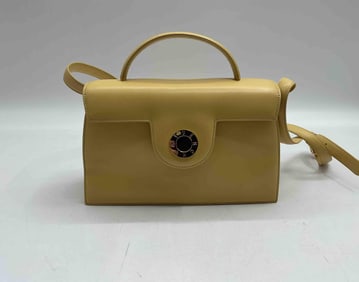 Givenchy Yellow Leather Crossbody Bag with Gold Logo Hardware