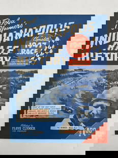 Indianapolis Race History - 1947 Official Program: This 1947 Indianapolis 500 Official Race Program is a historical piece of motorsports memorabilia from one of the most famous auto races in the world. The cover features vintage artwork and typography