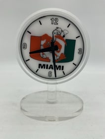 University of Miami Hurricanes Acrylic Desk Clock