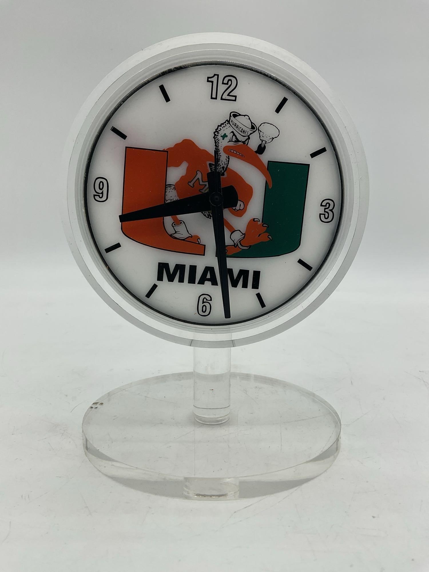 University of Miami Hurricanes Acrylic Desk Clock (1 of 2)