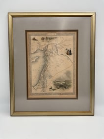 Antique Map of Syria by John Tallis (England, 1817-1876)