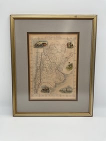 Antique Map of Chile by John Tallis (England, 1817-1876)