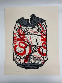 "Crushed Coca Cola Can #3" by Gui Xiong (China, b.1953) Lithograph
