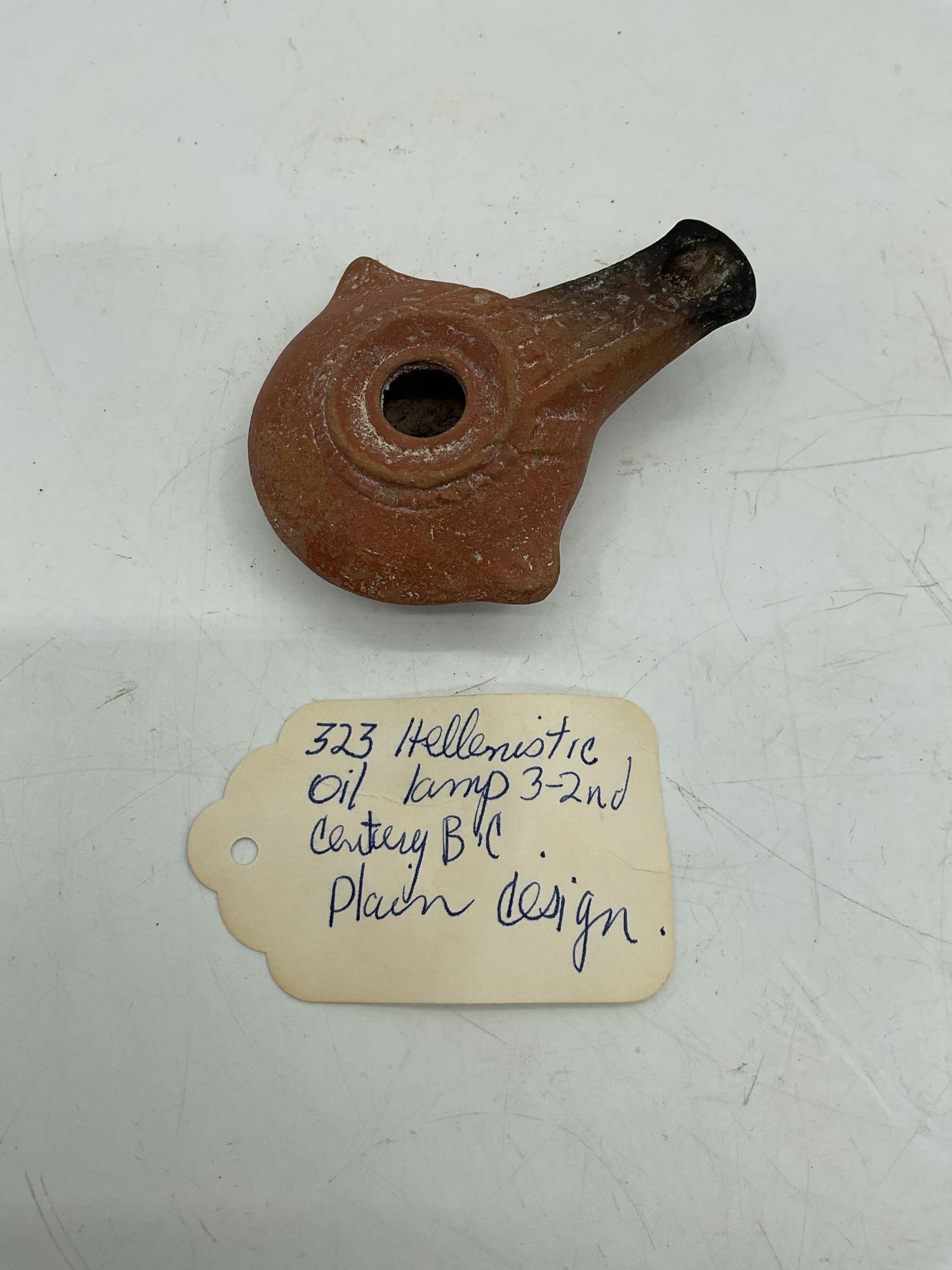 RARE  Hellenistic Oil Lamp 3-2nd Century B.C. Plain Design (1 of 5)