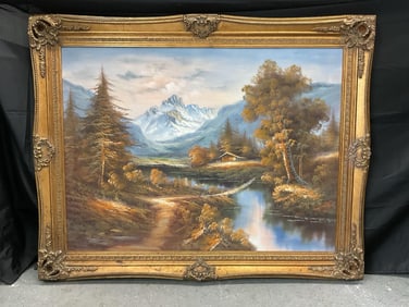 Mountain Landscape by M.Scott Oil Painting