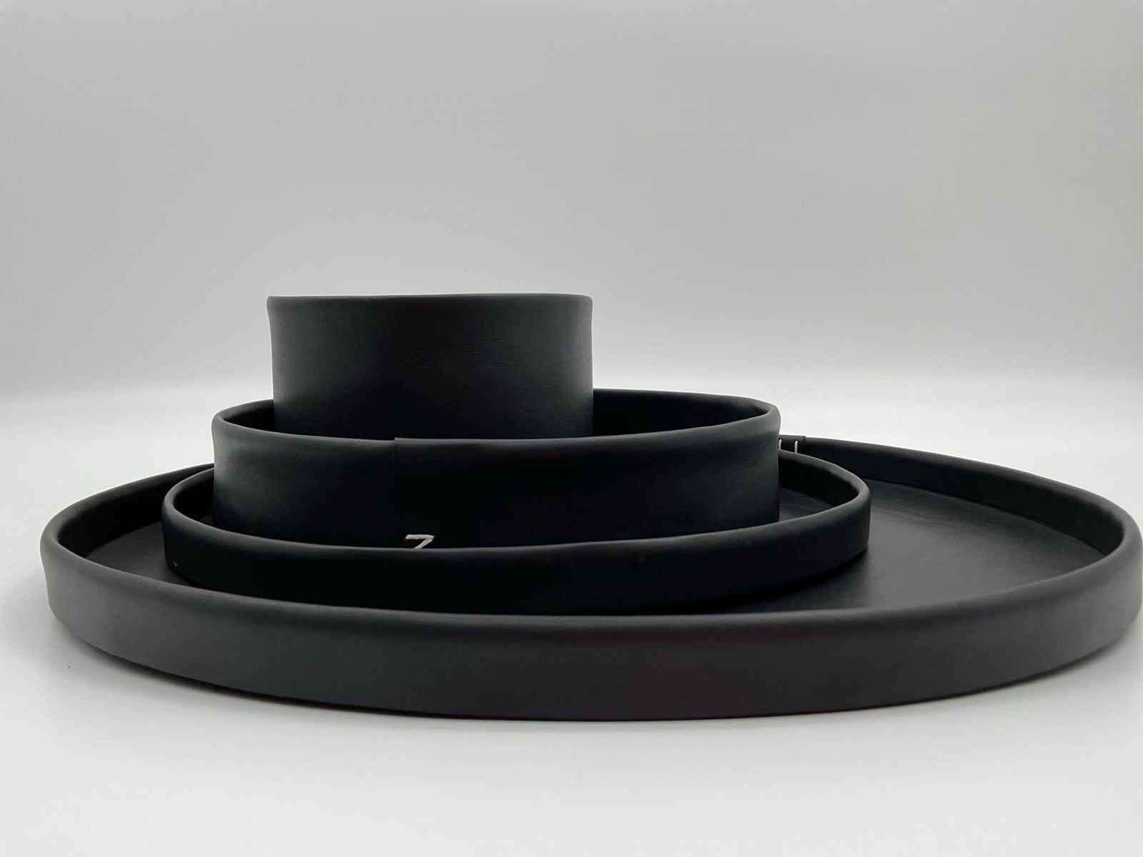 Set of Black Leather Vide-Poches - Set of 5 (1 of 4)