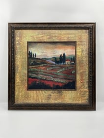 Framed Tuscan Landscape Print - Unknown Artist