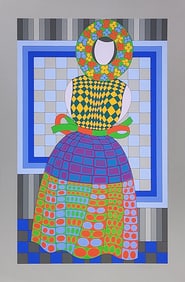 Victor Vasarely 'Fille Fleur' (Silver)