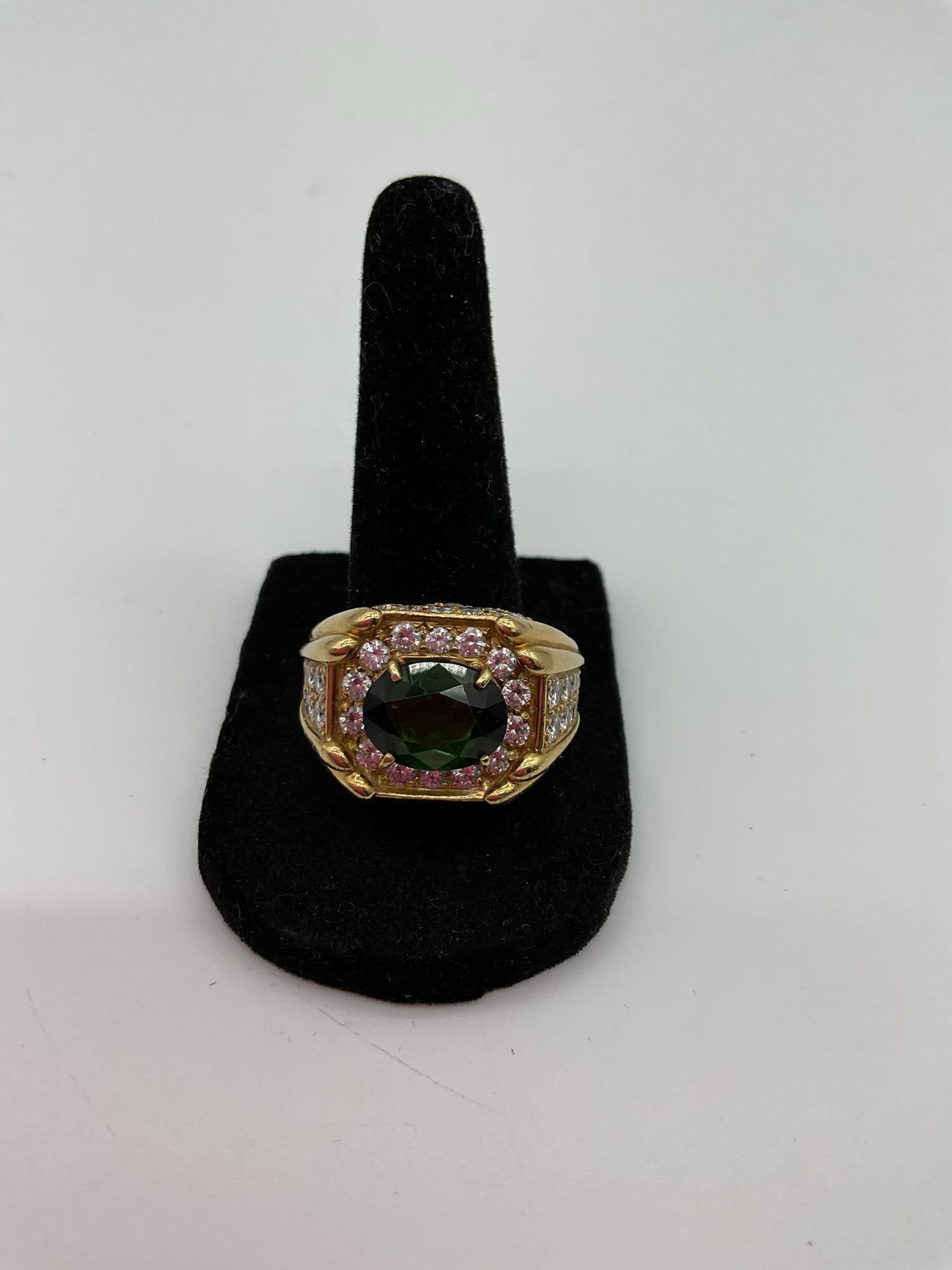 Elvis Presley Green Tourmaline and Diamond Ring (1 of 16)