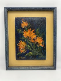 Sunflowers on Blue by Barbara (Haitian)