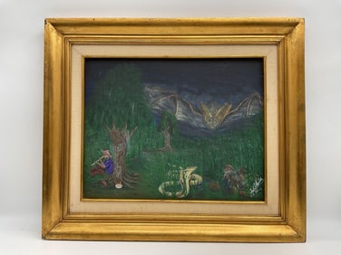 Night Scene with Bat and Flutist by Joel Hector (Haiti)