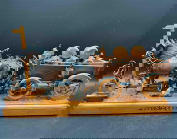 Vintage Horse-Drawn Beer Wagon Sculpture