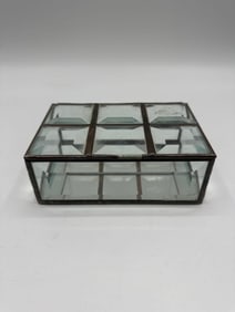 Beveled Glass and Brass Jewelry Box