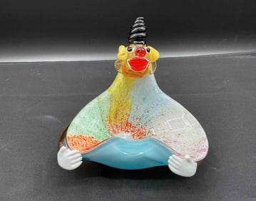 Murano Clown Art Glass Figurine with Outstretched Cape