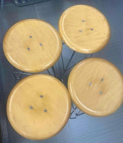 Set of 4 Herman Miller Model Six Stools by Jeff Covey