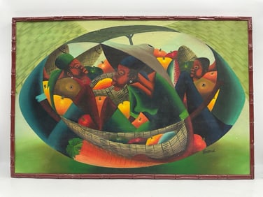 Cubist Market Scene with Fruit Vendors by Thissaint
