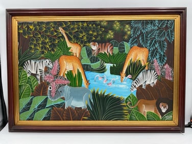 Jean Claude Senat - Jungle Wildlife Scene