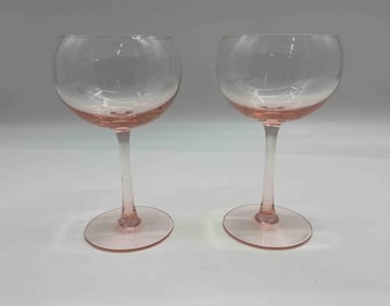 Pair of Murano Blush Pink Coupe Glasses