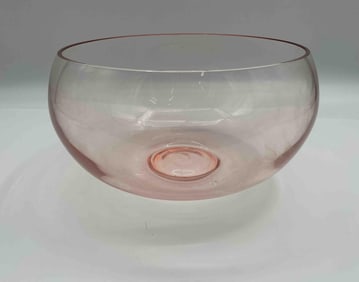 Large Murano Blush Pink Glass Center Bowl