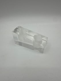 Lucite Modernist Candle Holder Block