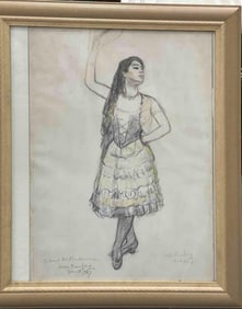 Flamenco Dancer by Louis Kromberg (American, 1872-1965) Drawing