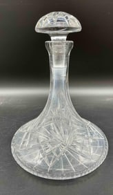 Cut Crystal Wine Decanter with Mushroom Stopper