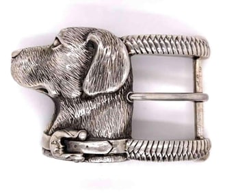 Kieselstein-cord Sterling Silver Dog Belt Buckle