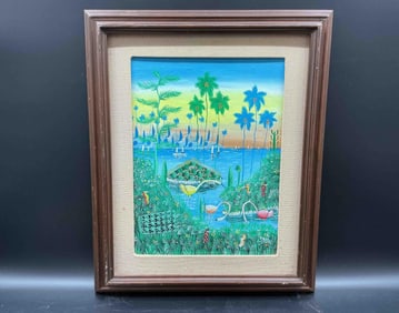 Flamingos and Palms by Paul