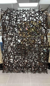 Freestanding Brutalist Wooden Sculpture