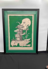 "Les Songes Drolatiques de Pantagruel" by Salvador Dali (spain, 1904-1989) Lithograph in Green