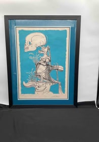 "Les Songes Drolatiques de Pantagruel" by Salvador Dali (spain, 1904-1989) Lithograph in Blue