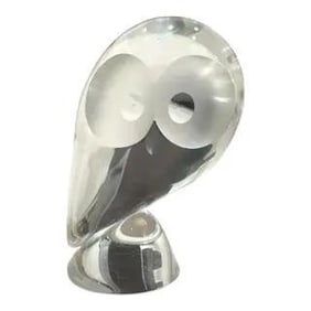 Steuben Glass Owl Figurine by Lloyd Atkins