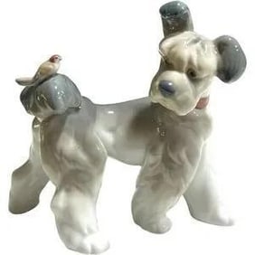 Lladro Porcelain Figurine – Dog with Bird