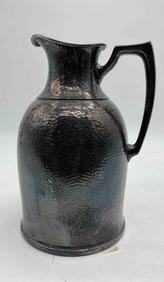 Vintage Landers, Frary & Clark Hammered Silver-Plated Pitcher with Glass Liner