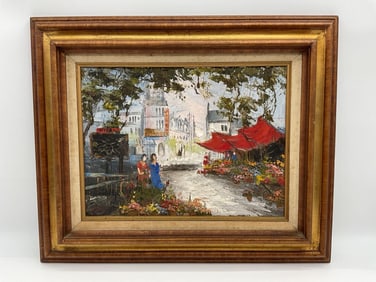 European Flower Market Street Scene