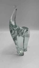 Murano Clear Glass Elephant Sculpture