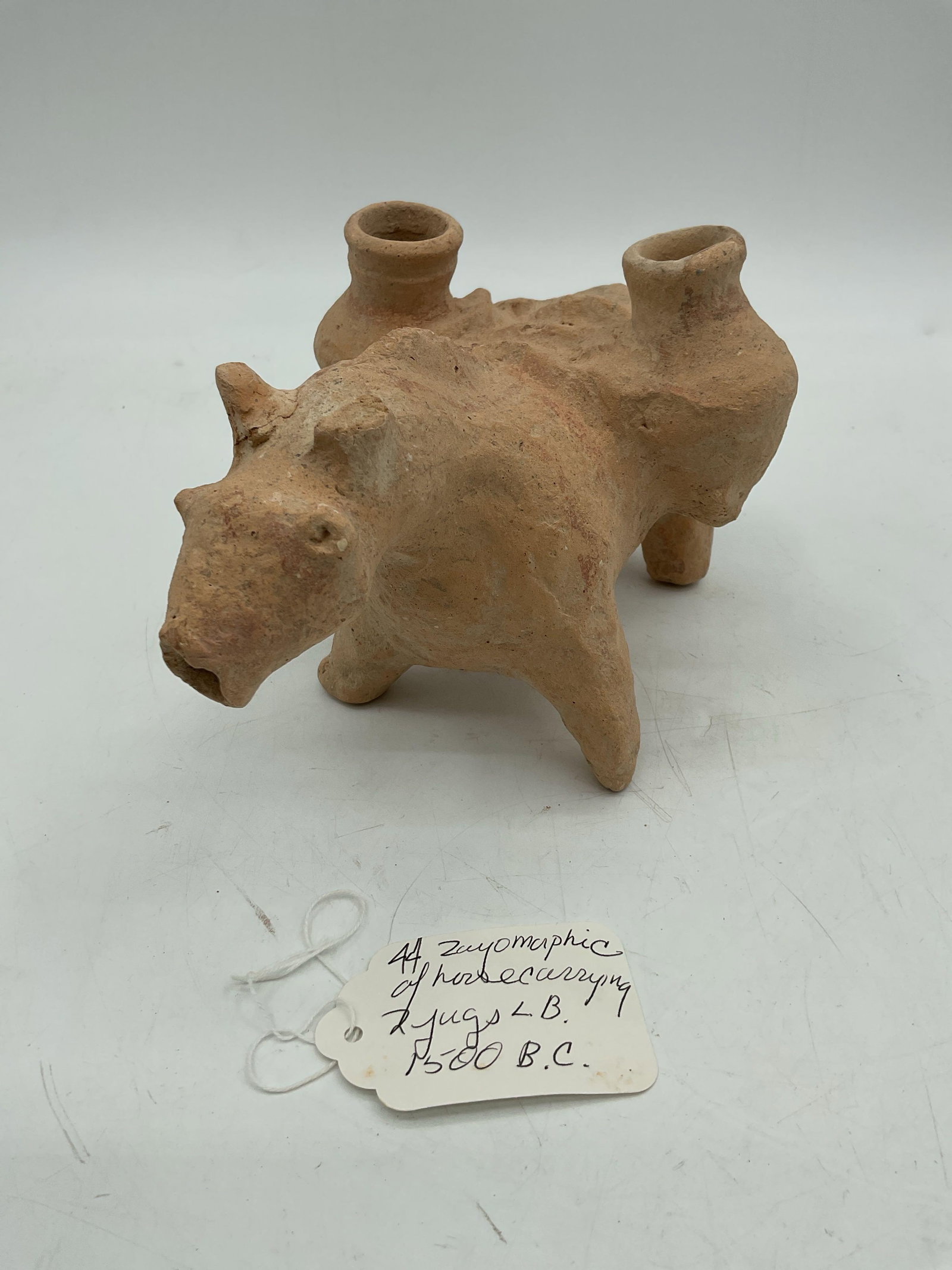 44 Zayomaphic of horse carrying 2 jugs L.B. 1500 B.C. (1 of 6)