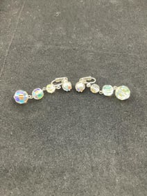 Aurora Borealis Crystal Clip-On Earrings