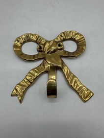 Vintage Brass Wall Hook in Bow Design