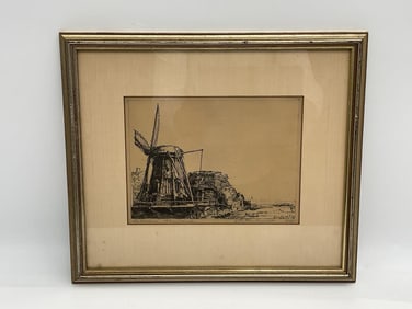 "The Windmill" by Rembrandt (Dutch, 1606-1669) Etching
