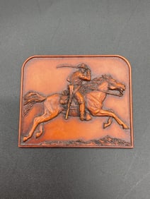Vintage Relief Plaque – Fallen Native American Warrior