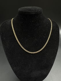 18kt Yellow Gold Unoaerre Flat Mariner Chain Necklace