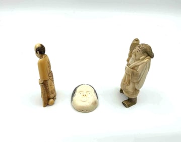 Three Japanese Style Netsuke Figurines