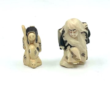 Three Japanese Style Netsuke Figurines