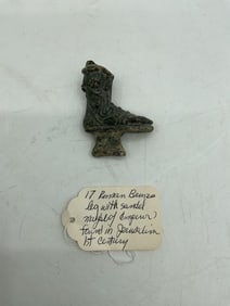 17 - Roman Bronze Leg with Sandel Marble of Emperor found in Jerusalem 1st Century