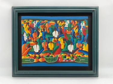 Colorful Market Crowd by P Antione Joseph